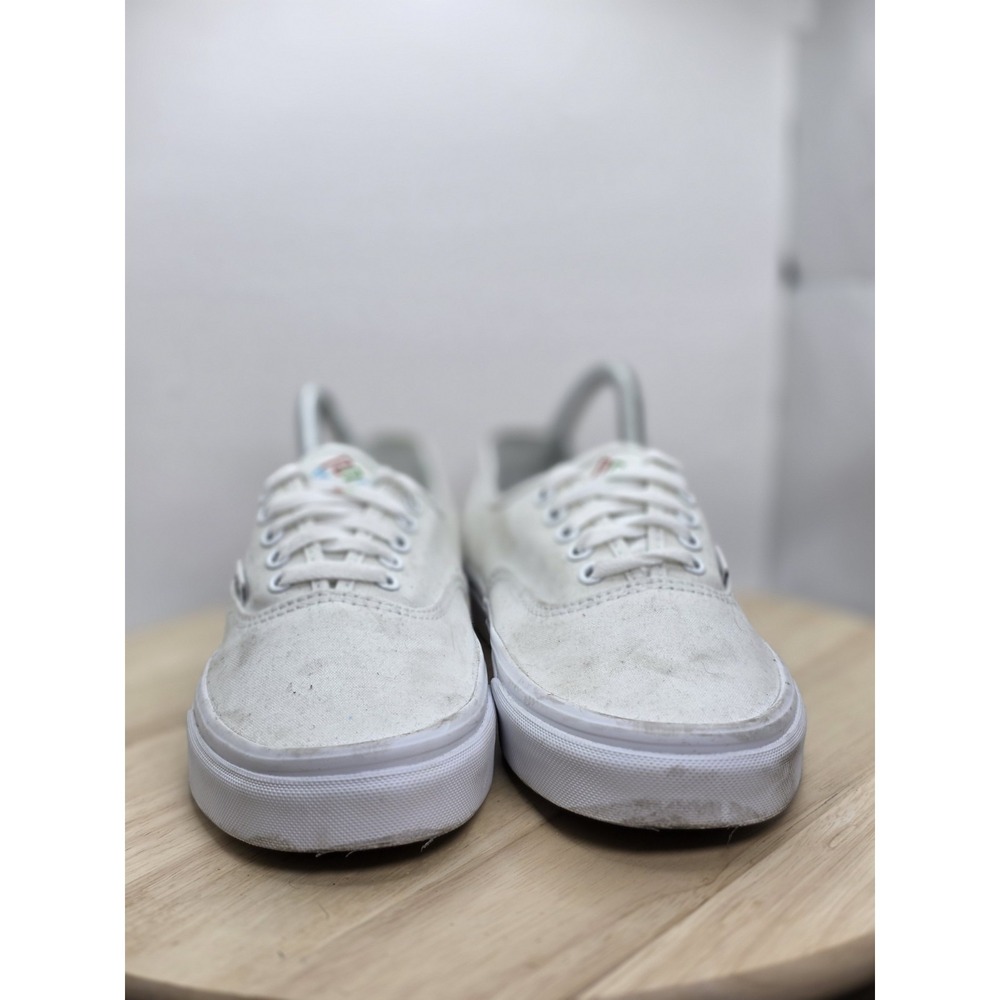 Womens Size 10 - Vans Authentic Low White X Enron Walking Skate Shoes Sneakers - Picture 2 of 8